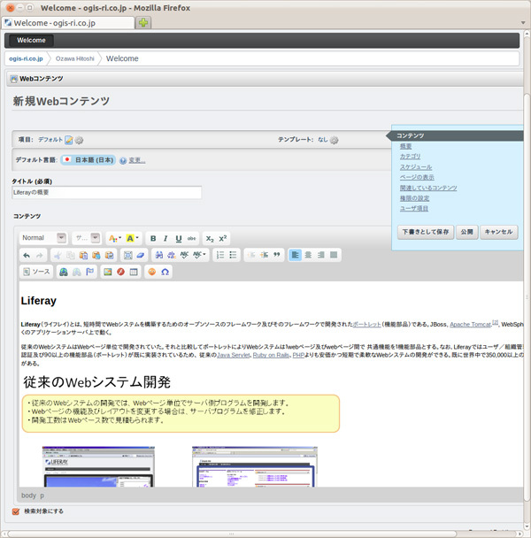 図3　HTMLエディタを使ってのコンテンツの作成（例）