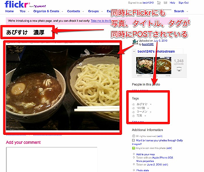 図14　PixelPipeでマルチポストを行った際のFlickr作例