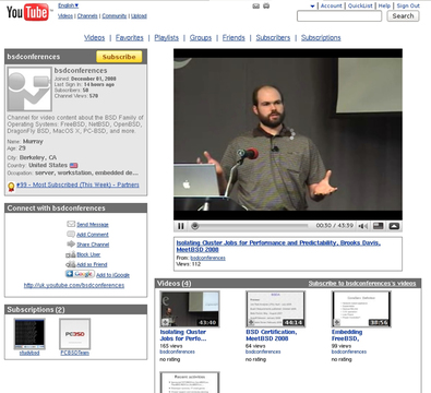 図　YouTube - bsdconfereces's Channe