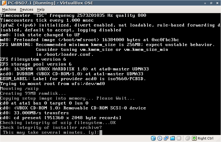 図2　VirtualBox/FreeBSD amd64実行例2