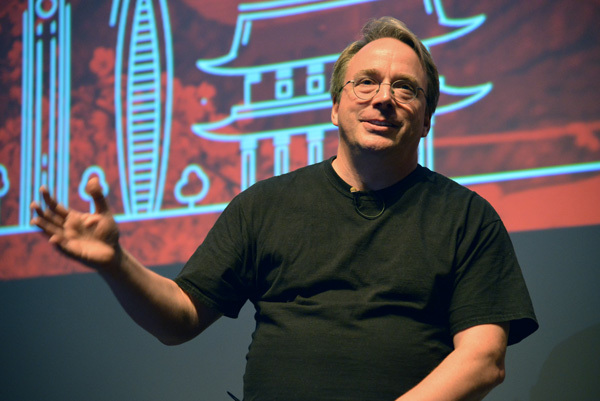 2018年「Open Source Summit Japan」で登壇したLinus Torvalds