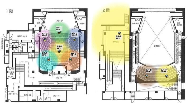 藤原洋記念ホールのAP配置図