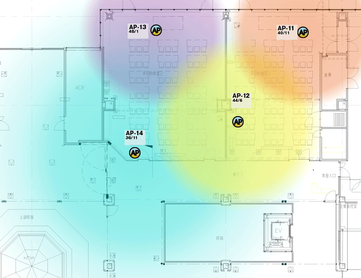 多目的教室2、3のAP配置図