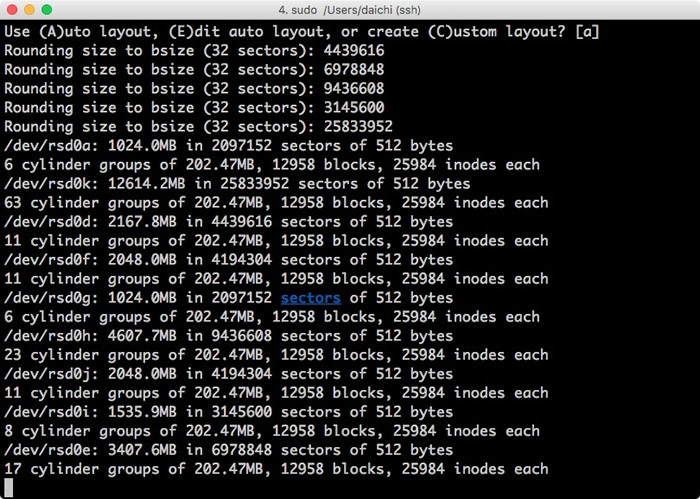 図　OpenBSDインストール例