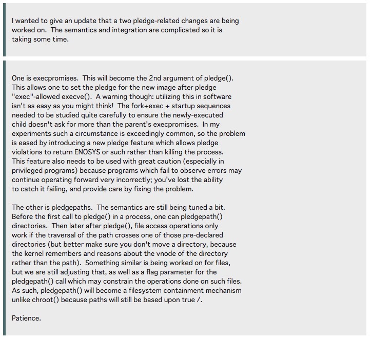 図　pledge() work in progress - OpenBSD Journal