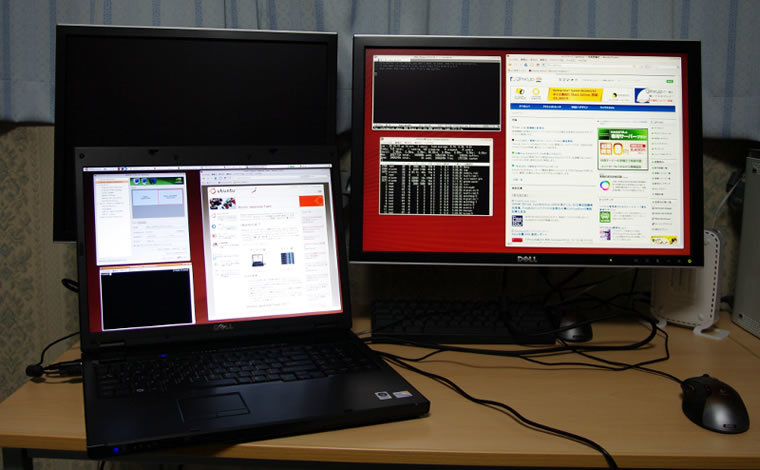 図7　著者のデュアルディスプレイ環境
