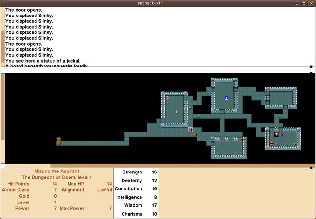 図6　X11版NetHackのスクリーンショット