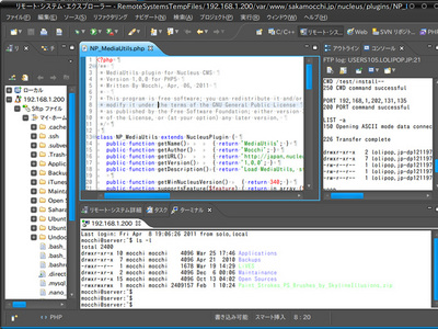 図14　リモートシステム・エクスプローラーの画面。筆者の自宅サーバ上（192.168.1.200）のリソースを参照している