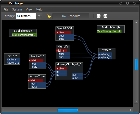 図11　Patchageでポート間を接続