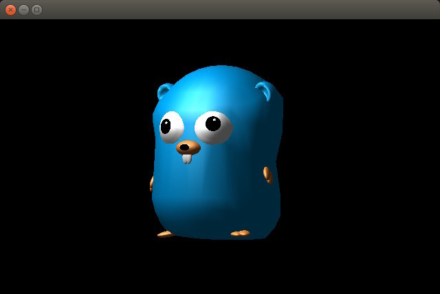図2　gopherサンプルでは、OpenGLを用いてGopherの3Dモデルを表示できる