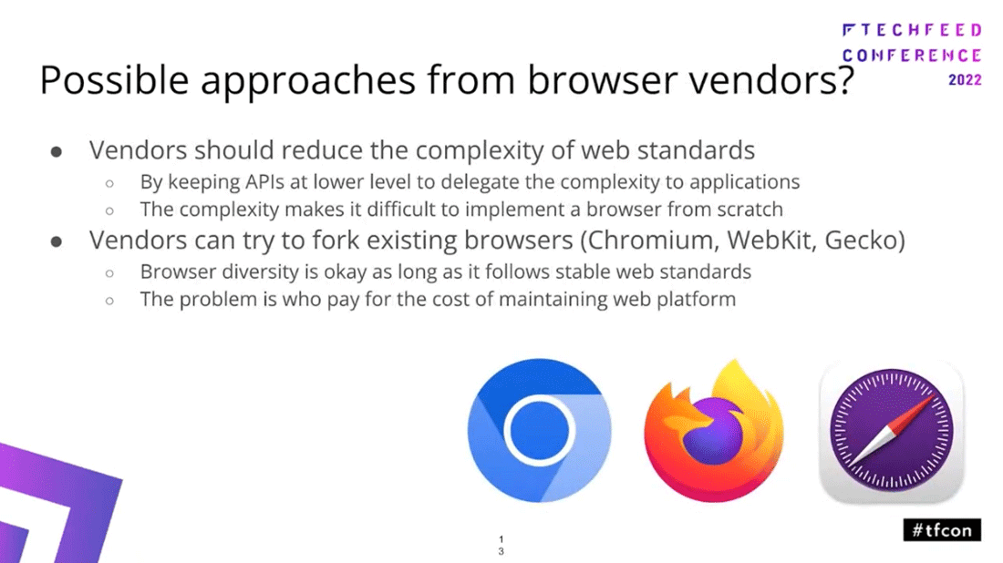 ブラウザベンダはWeb標準技術の複雑さを低減させる努力とともに、オープンソースのブラウザエンジンのフォークを進めてもよいかもしれない