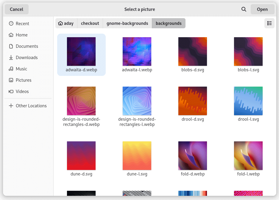 File Chooser Grid View