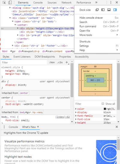 図2　Google ChromeブラウザからChrome DevToolsを起動する