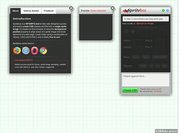 図6　CSSスプライト作成ツール Spritebox