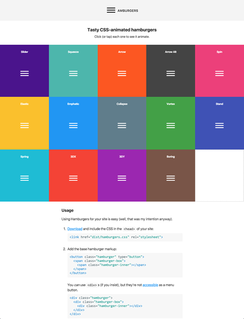 図5　CSSでアニメーションするハンバーガーメニュー