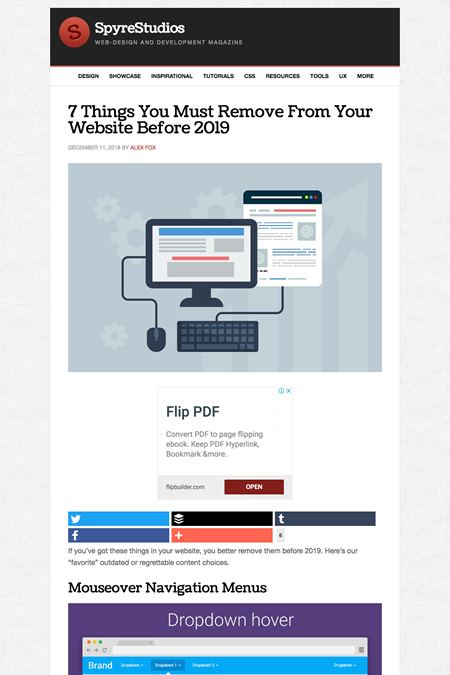 図3　2019年になる前にウェブサイトから取り除くべき7つのもの