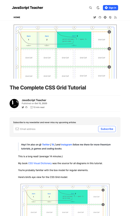 図1　CSSグリッドの完全版チュートリアル