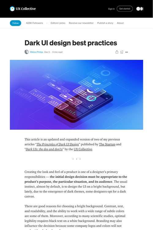 図1　ダークUIをデザインするためのベストプラクティス