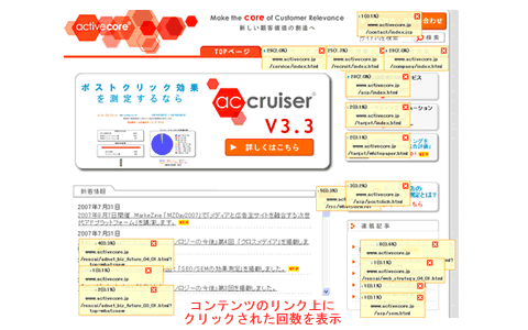 図　ページリンクレポートの例