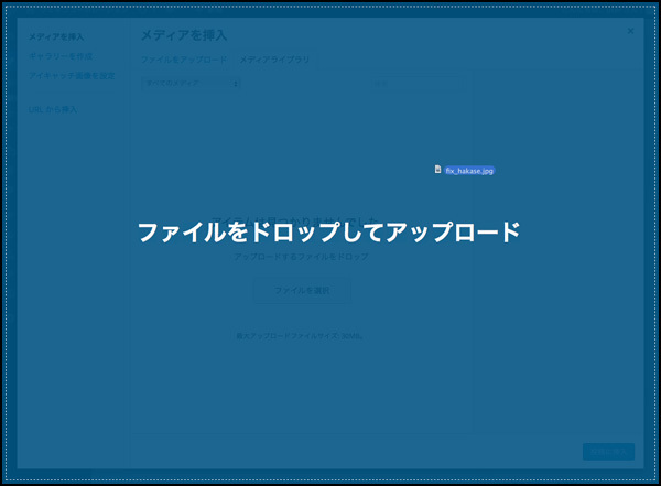 適当な画像ファイルをアップロードしてみましょう