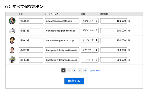 図6　ページャが付いた一覧編集画面