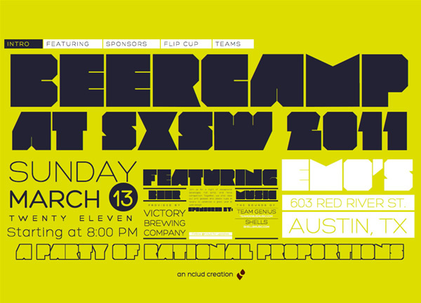 図7　2011年のSXSW（サウス・バイ・サウスウェスト）で行われるビアパーティーの告知サイト『BeerCamp at SXSW 2011』