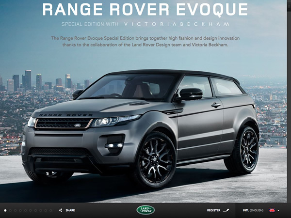 図2　モバイル端末にも対応している『Range Rover Evoque Special Edition With Victoria Beckham』