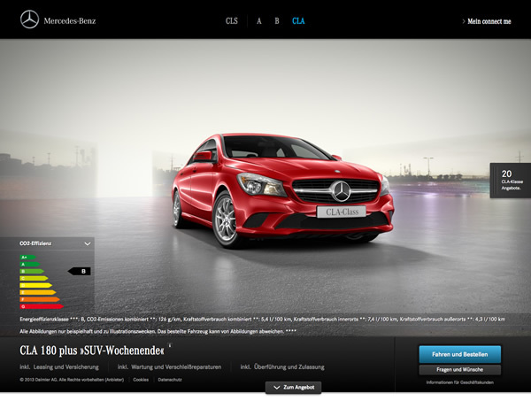 図3　Daimler AGによるが開始した自動車のネット販売サイト『Mercedes-Benz connect me Hamburg.』
