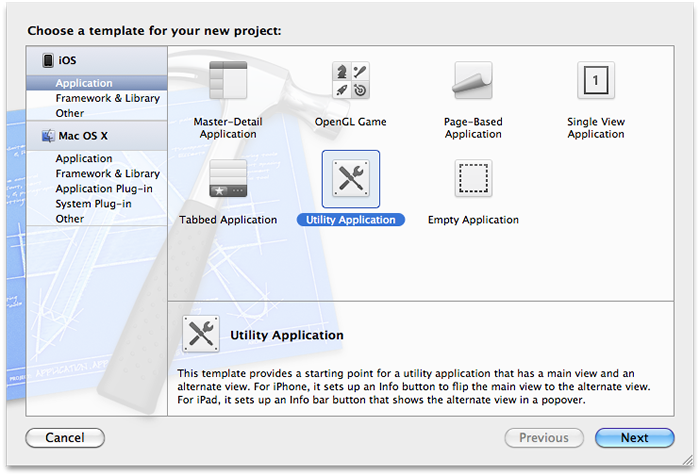 図4　Create a new Xcode projectダイアログ