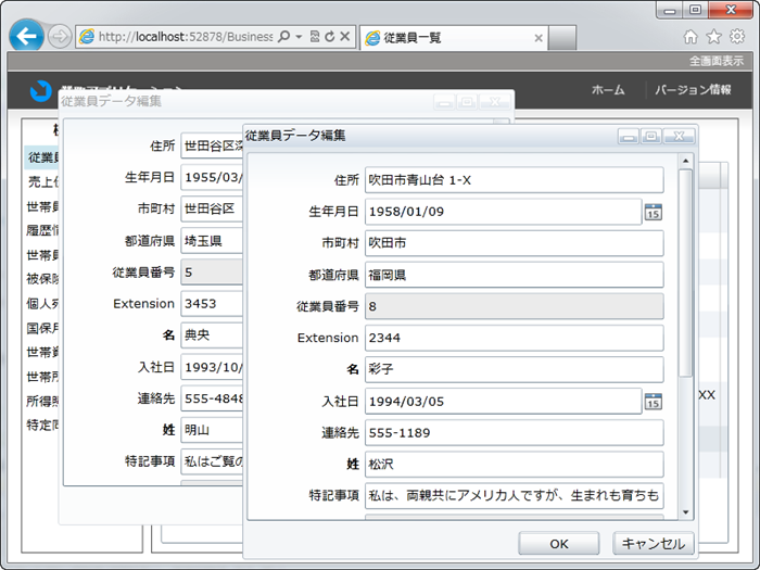 図3　C1Windowを使用して複数の子ウィンドウを開いた状態