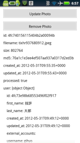 図11　アップロードした写真の情報を確認