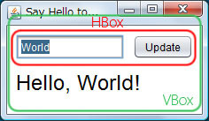 図8　HBox, VBoxによるレイアウト例