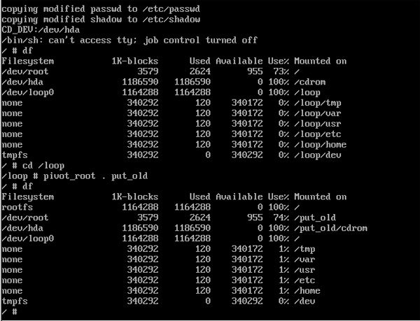 図1　pivot_rootを実行して/loopを新しいルートファイルシステムに切り替え