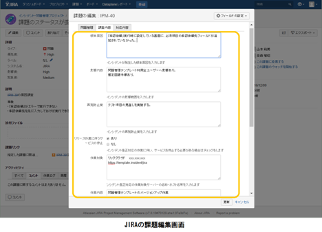 図1　JIRAの課題編集画面