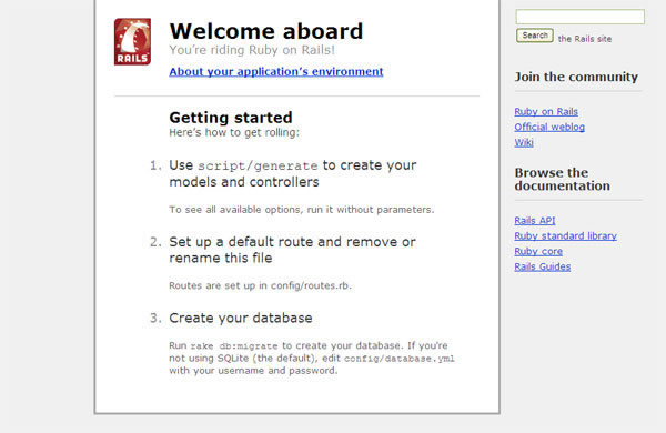 図3　Railsの“ウェルカム”画面