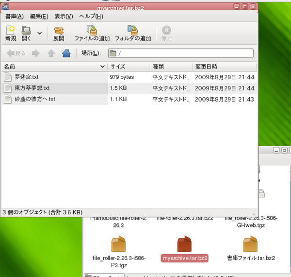 図2　書庫ファイルを開くこと自体は問題なさそう