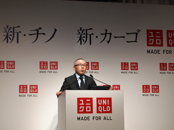 「これからは、MADE FOR ALLの服づくりを行い、UNIQLOOKSでは、世界最大の企業オンラインファッションコミュニティを目指す」と力強くコメントした柳井会長