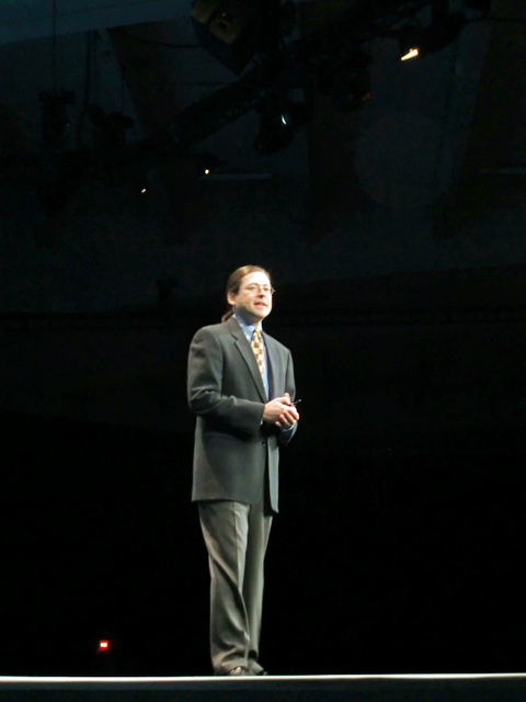 写真5　ここ数年のJavaOneでは毎年初日に登場するJonathan Schwartz氏。先日のOracleによるSun買収話については氏からコメントされませんでした