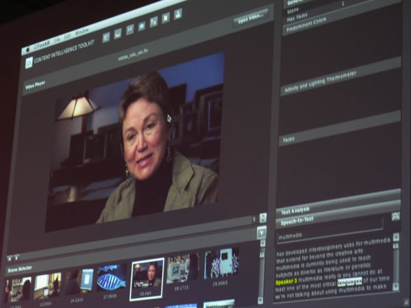 写真12　コンテント・インテリジェンス・ツールキット。このツールを利用すれば、ビデオ内のキーワードを抜き出すこともできる