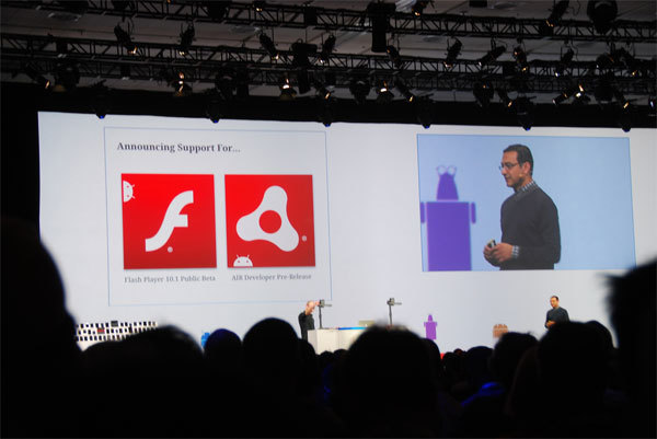 待望のFlash10.1対応だけでなくAIR環境の提供までアナウンスされた。