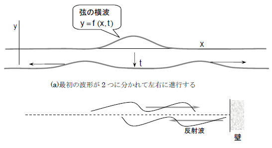 図2　弦に伝播する波動